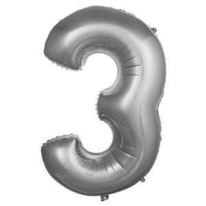 3 Rakam 40 İnc Gümüş Balon