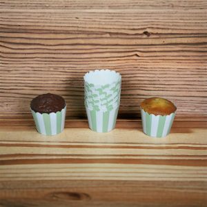Cupcake Yeşil-Beyaz Çizgili