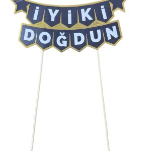 Pasta Üstü Banner İyi Ki Doğdun Siyah Gold